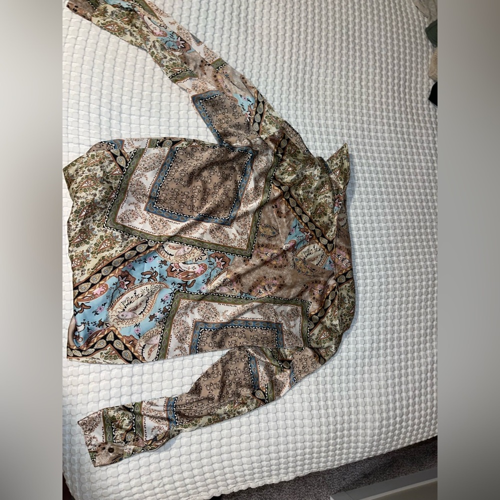 satin western button up